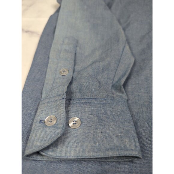 Quacker Factory Womens Size S Denim Embroidered Shirt Faith Hope Love New - Picture 9 of 11